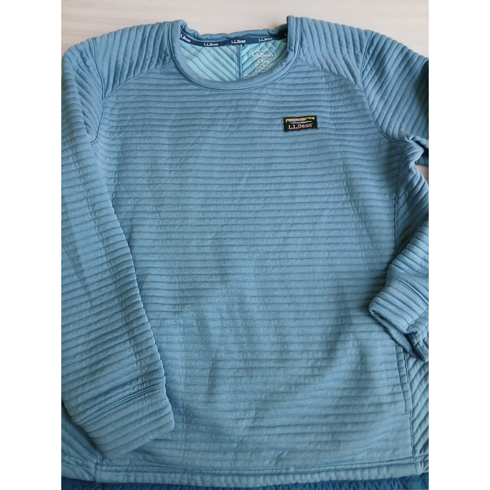 LL Bean Sweater Large Womens Airlight Ribbed Knit Pullover Outdoor Preppy